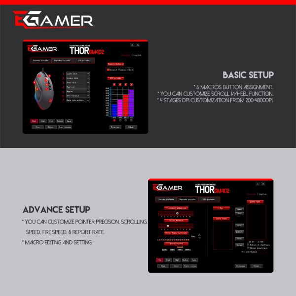 THOR GM402 RGB Pro Gaming Miš 4800dpi  Cijena