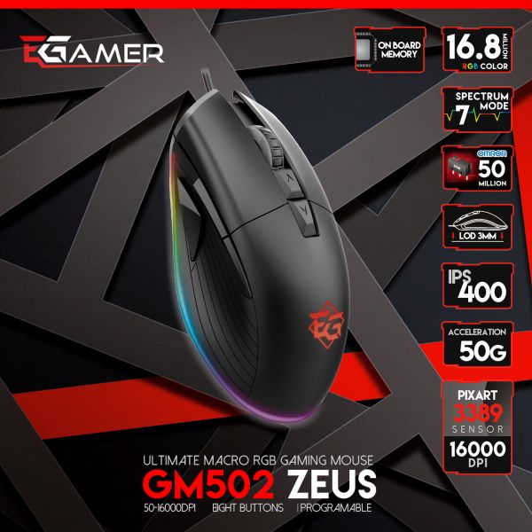 ZEUS GM502 RGB Gaming Miš 16 000 dpi , PIXART 3389 Cijena