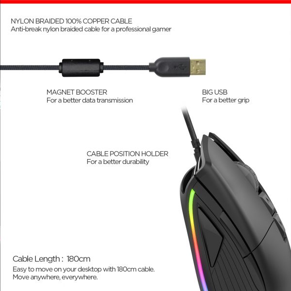 ZEUS GM502 RGB Gaming Miš 16 000 dpi , PIXART 3389 Cijena