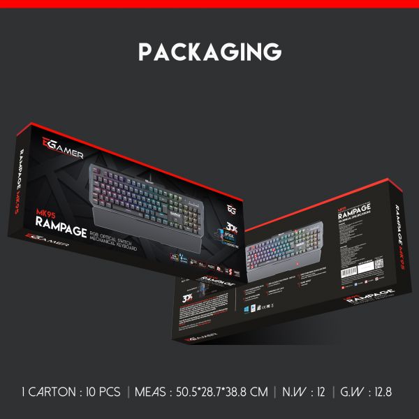 RAMPAGE Mehanička MK95 RGB Gaming Tipkovnica, Optical switch HR layout Cijena