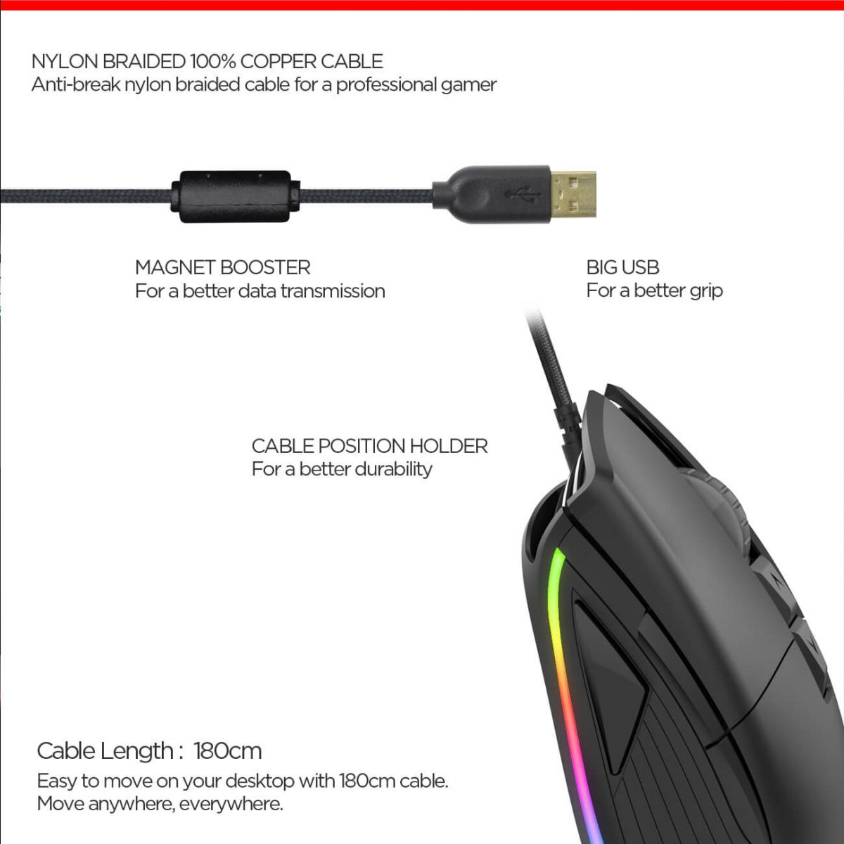 ZEUS GM502 RGB Gaming Miš 16 000 dpi , PIXART 3389