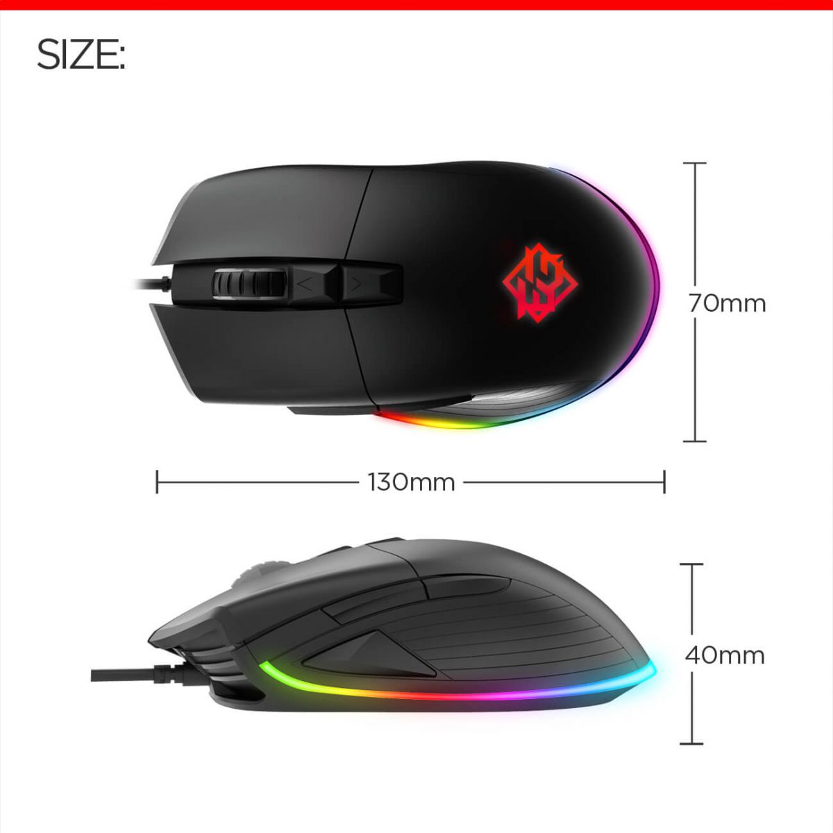 ZEUS GM502 RGB Gaming Miš 16 000 dpi , PIXART 3389