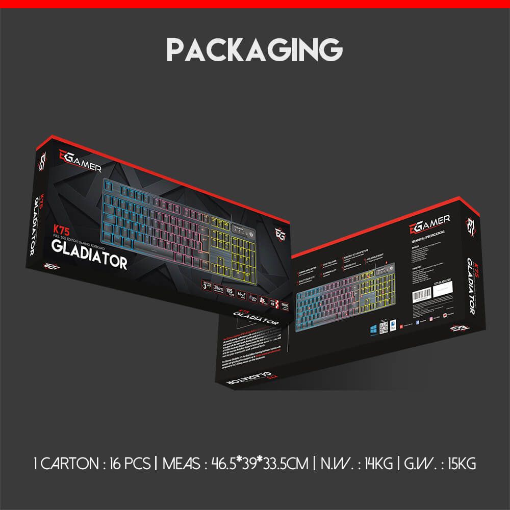 GLADIATOR K75 Gaming Tipkovnica HR layout