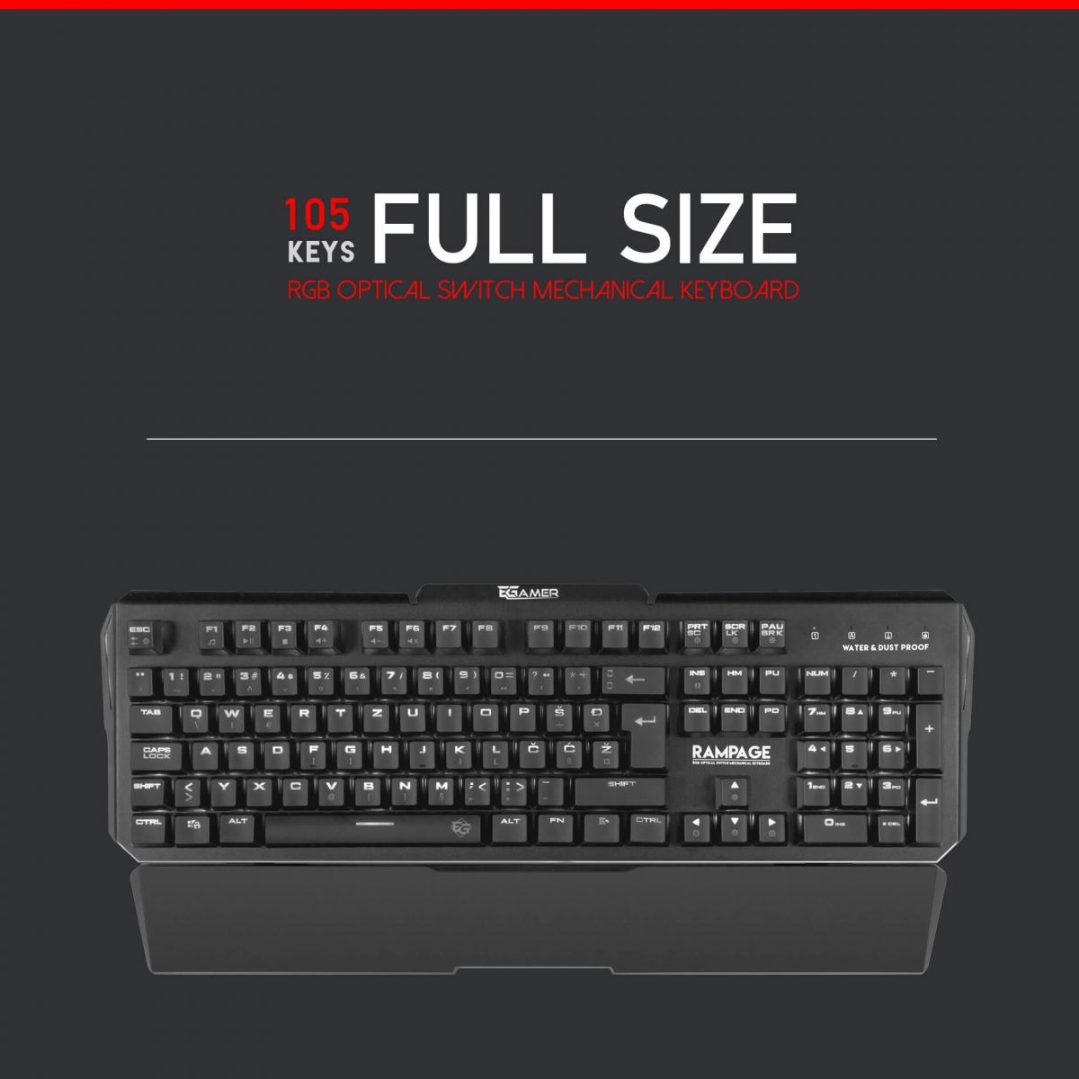 RAMPAGE Mehanička MK95 RGB Gaming Tipkovnica, Optical switch HR layout