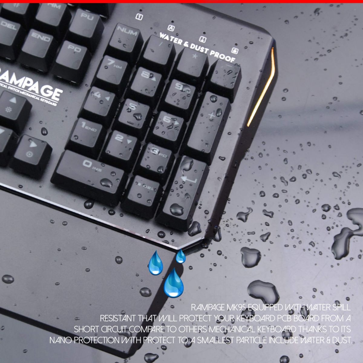 RAMPAGE Mehanička MK95 RGB Gaming Tipkovnica, Optical switch HR layout