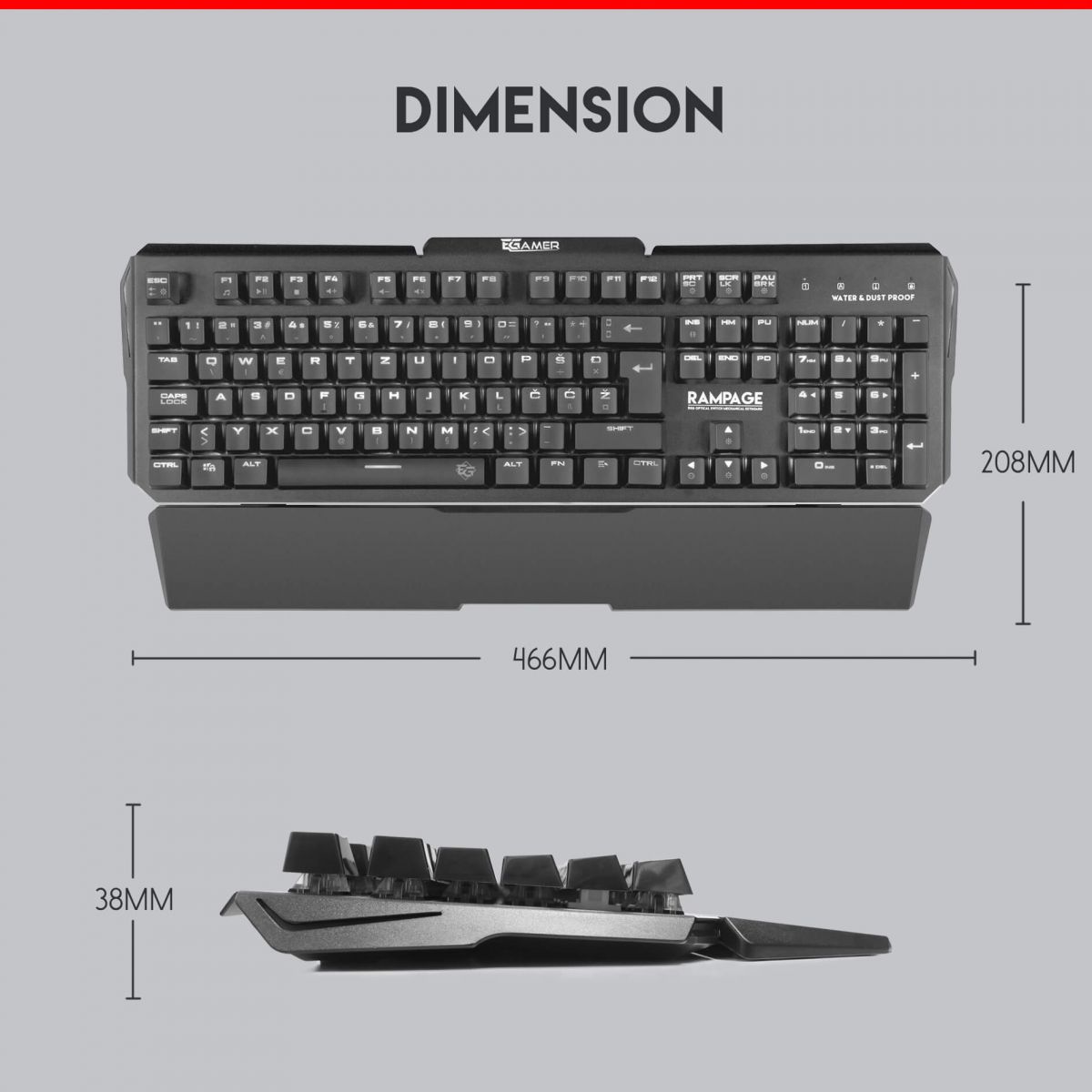RAMPAGE Mehanička MK95 RGB Gaming Tipkovnica, Optical switch HR layout